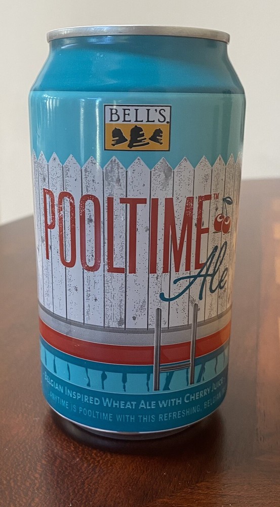 Bell's Pooltime Ale Wheat Ale with Cherry Empty Beer Can Bottom Opened 