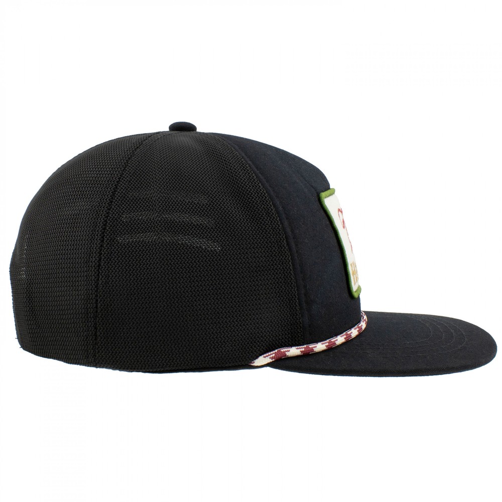 Miller High Life Patch Flat Bill Rope Hat Black