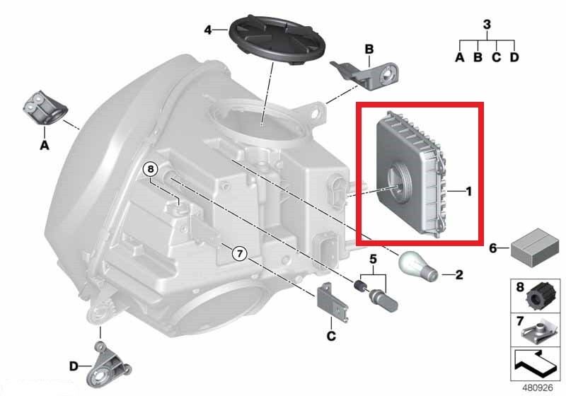 OEM AL BMW Mini FLE LED Headlight Control Module Ballast 7429121 Made in Spain