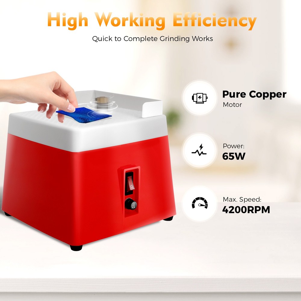 110V Electric Grinder, 65W Tabletop Edge-Grinding Machine, Ceramic Edge Grinder