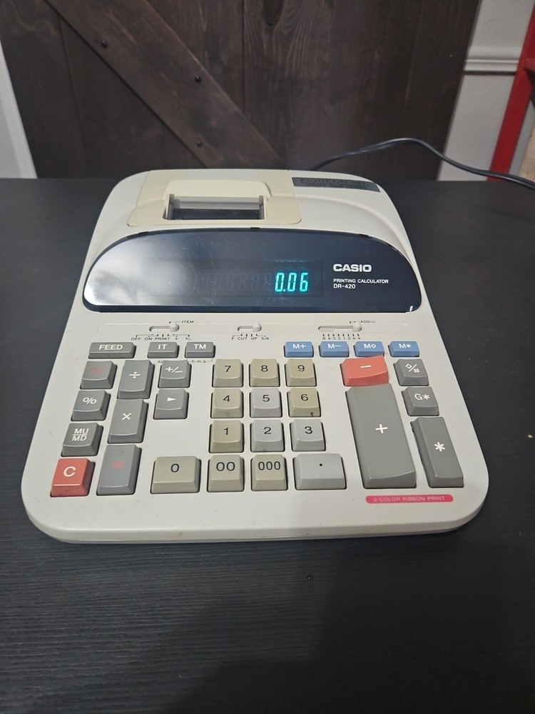 Casio DR-420 Printing Calculator- Tested