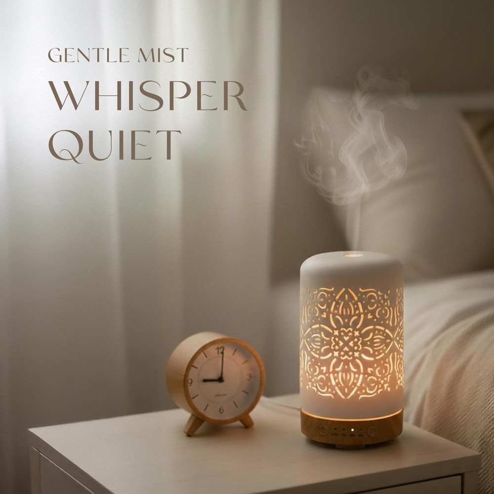 Earnest Living Essential Oil Diffuser White Ceramic Elegance 100ml