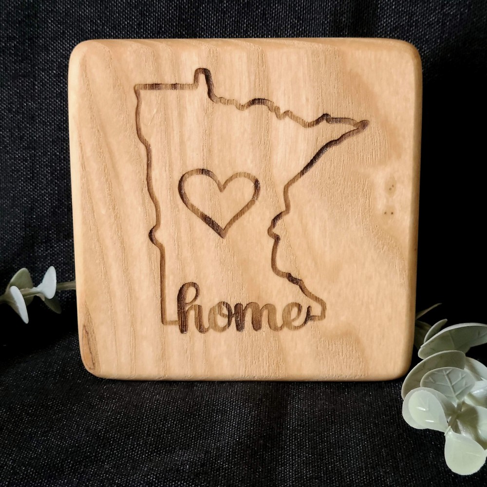 Minnesota Home Hardwood Coasters