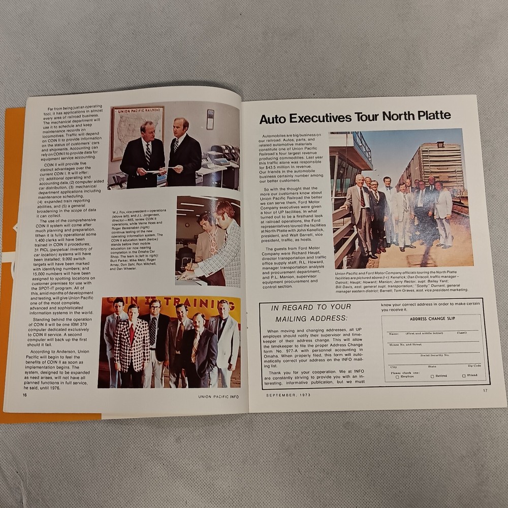 Union Pacific Railroad Info Magazine September 1973
