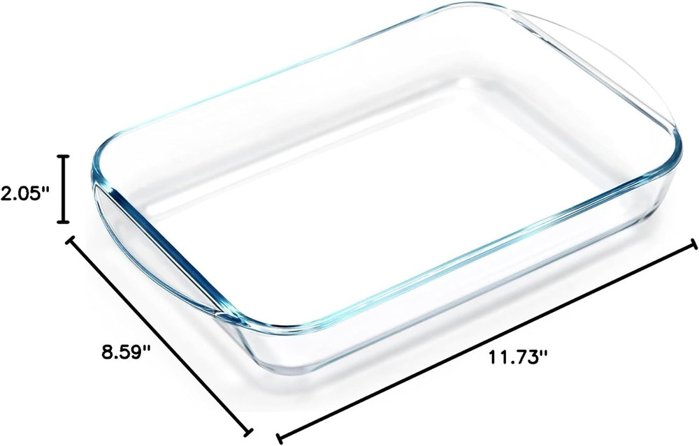 2.6 Quart Glass Baking Dish, 9X13X2.2''(Handles Included), Rectangular Baking Di