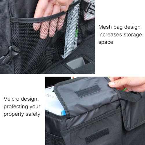 Car Trunk Organizer, Collapsible Multi Compartment Vehicle Storage Box, Black