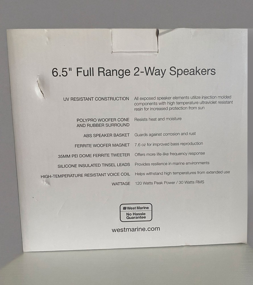West Marine 6.5" Full Range 2-Way Speakers