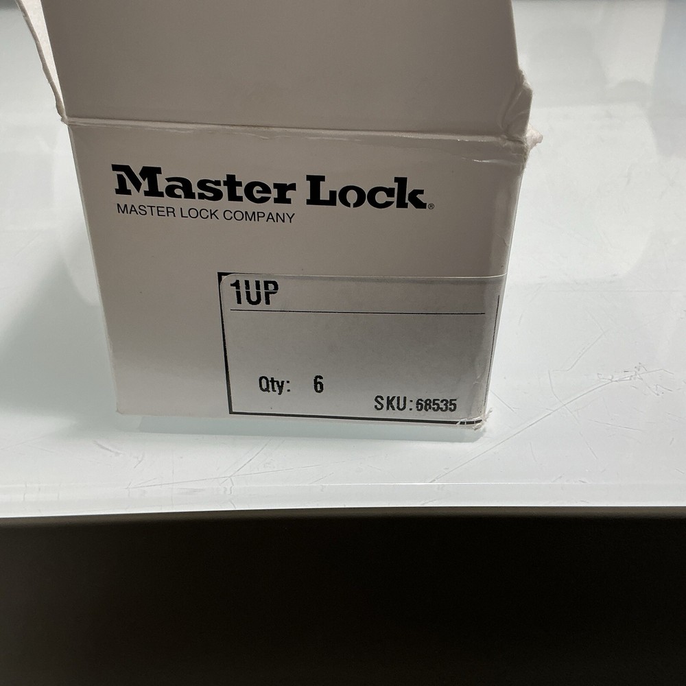 Master Lock 1Up Padlock, Standard Shackle, Rectangular Steel Body (Qty 6)