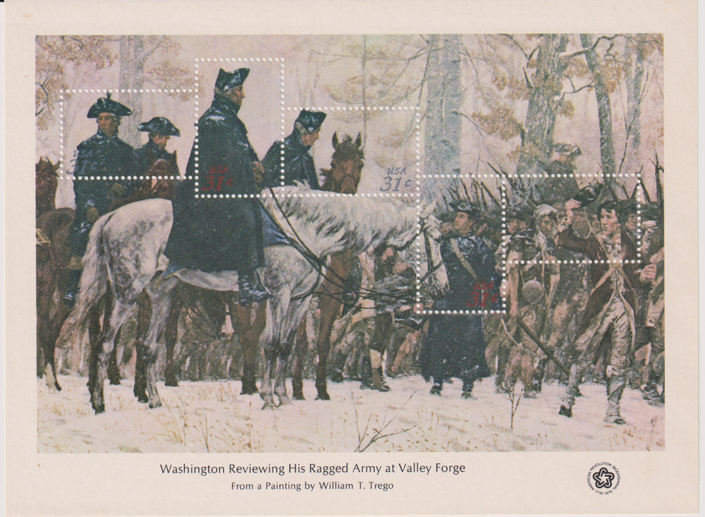 US Bicentennial Souvenir Sheet Collection; 4 Stamp Sheets