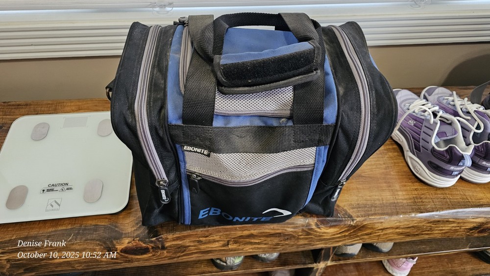 Ebonite Blue/Black Canvas Bowling Bag.