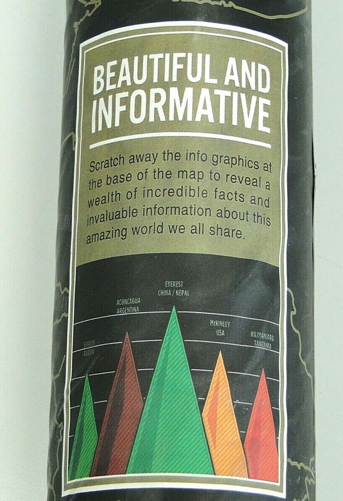 SCRATCH OFF WORLD MAP Deluxe EDITION Mat finish