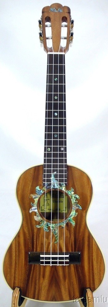 Solid Acacia Koa Tenor Ukulele,Sun abalone rosette,hard case,HUA537