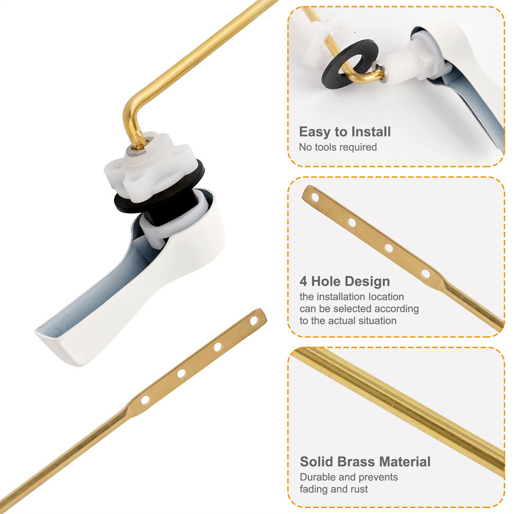 2 Pack Universal Front Mount Toilet Handle Tank Flush Lever Replacement Handle