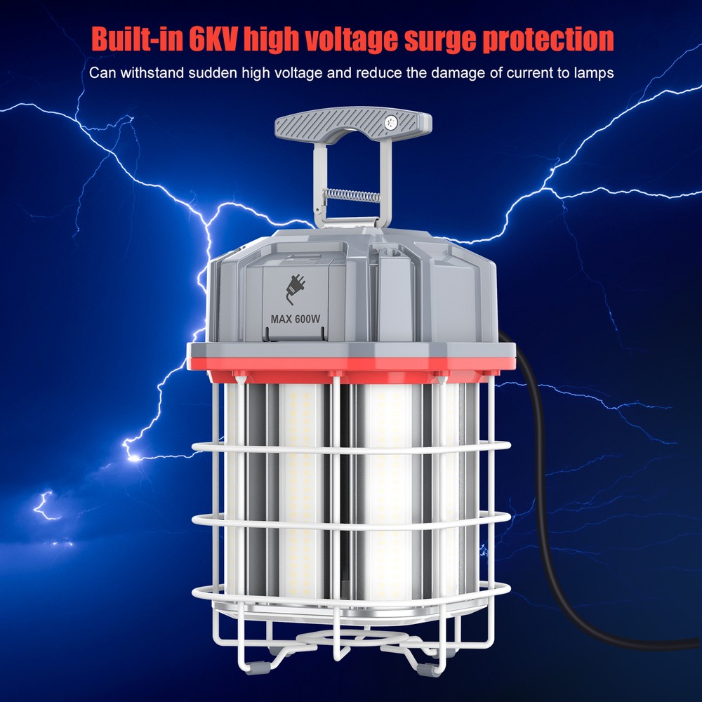 100W Linkable LED Temporary Work Light Hanging Construction Lights 5000K 14500LM