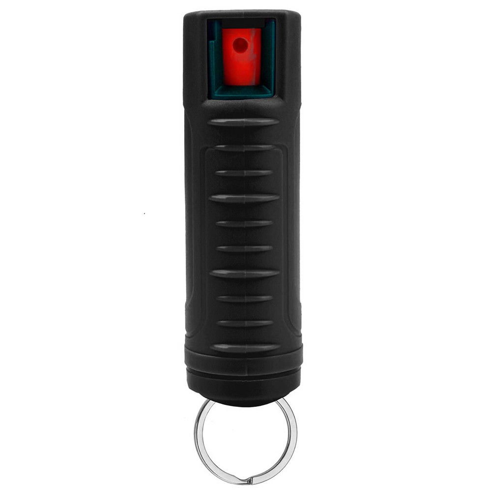 BURN Pepper Spray Keychain 0.5oz Self Defense Security Case Molded Black