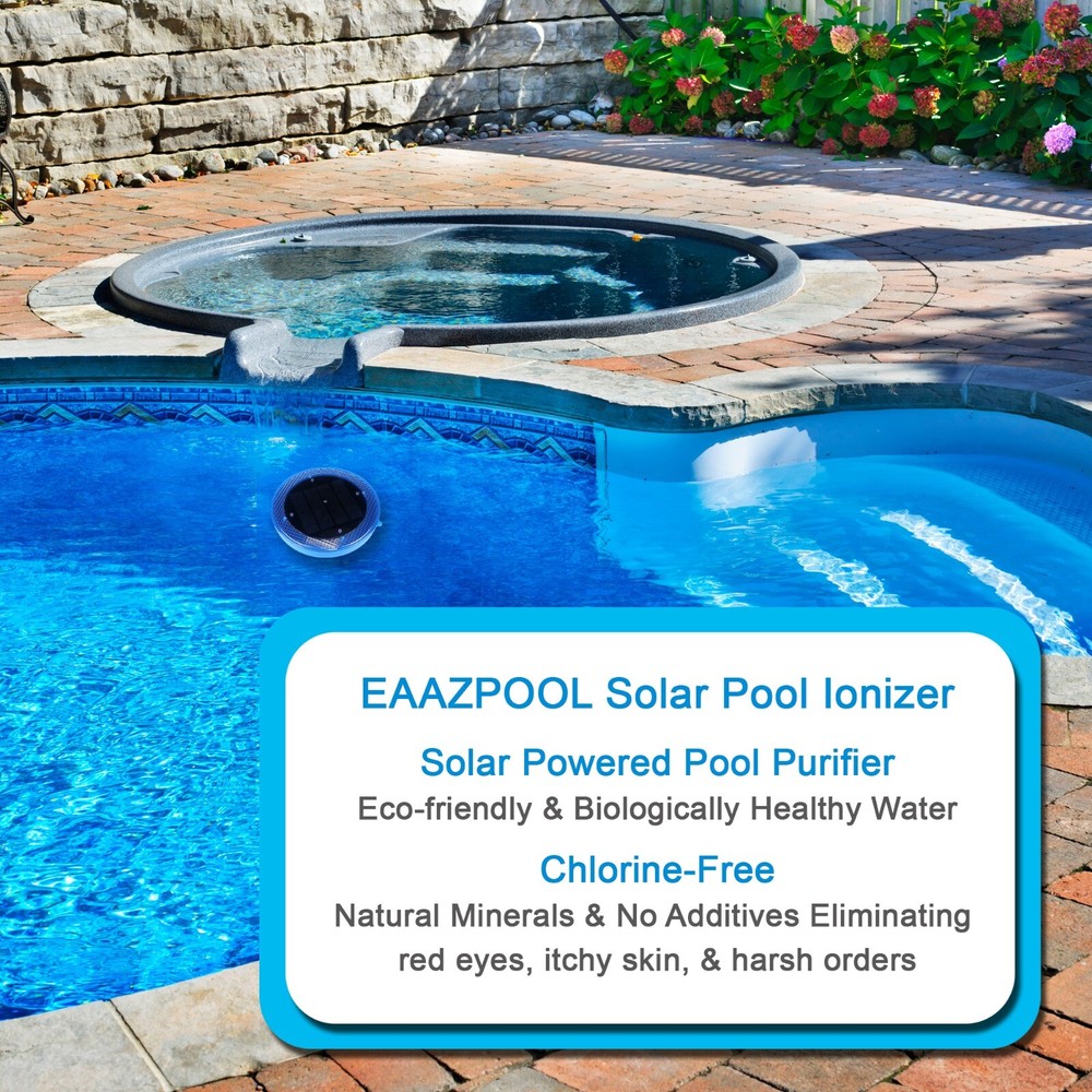 EaazPool Solar Ionizer Powered Natural Pool Clear Purifier