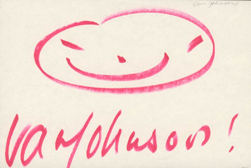 VAN JOHNSON - SELF-CARICATURE SIGNED