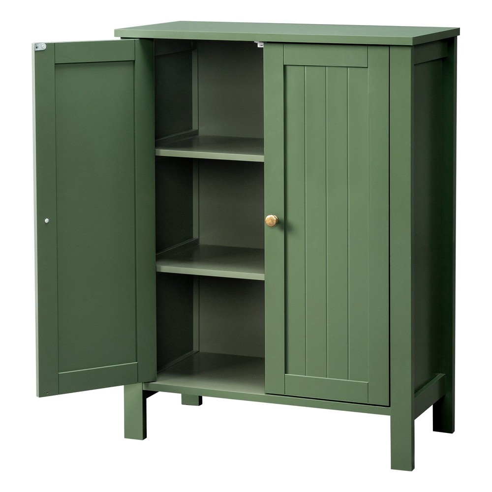 Forest Green MDF Painted with Vertical Stripes, 60*30*80cm