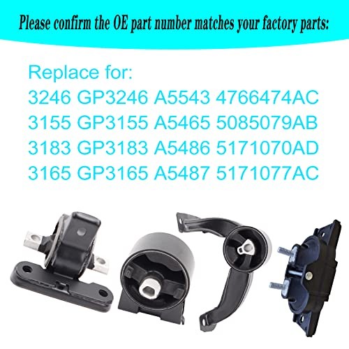 Engine Motor Mount Compatible with 2009-2010 Dodge Journey Replacement for