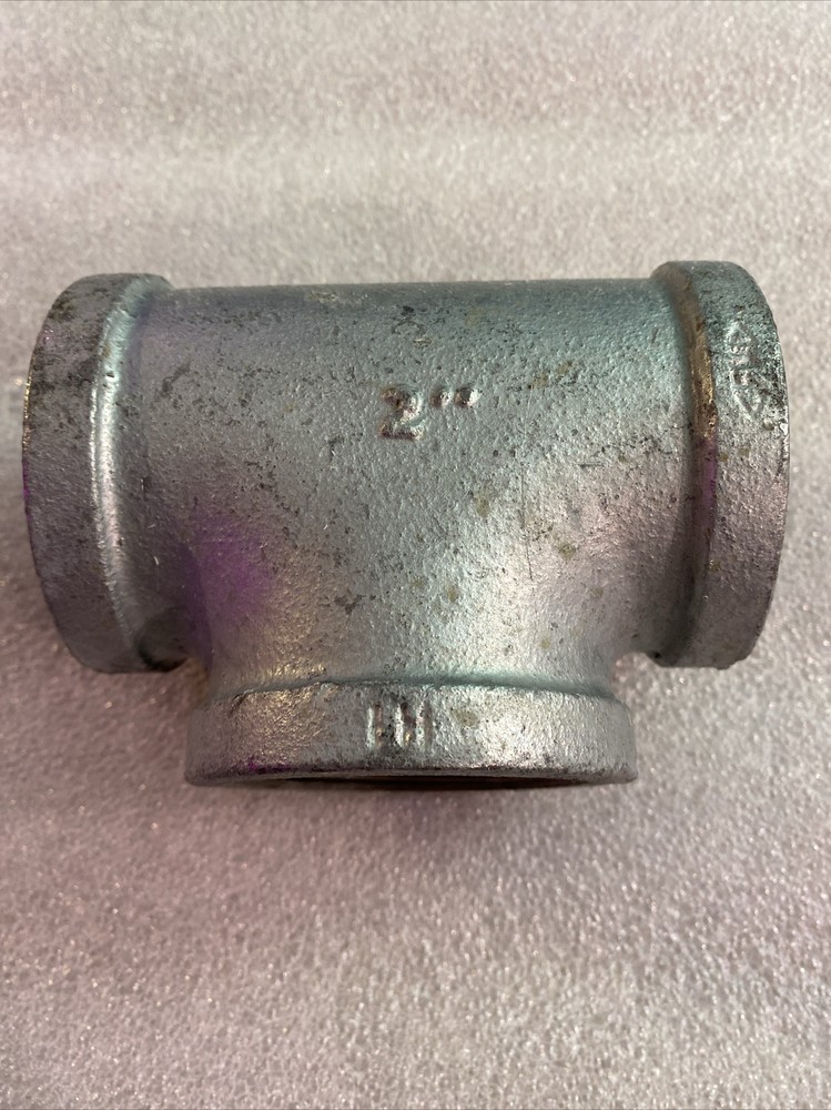 2"x2"x2" Black Galvanized IronTee T Pipe Fitting Threaded