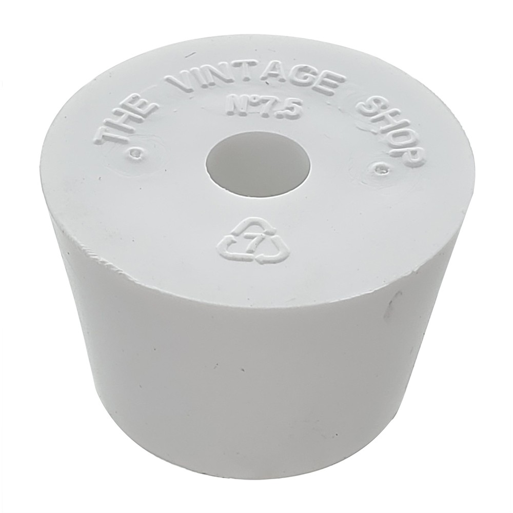 Rubber Stopper- Size 7.5- Drilled