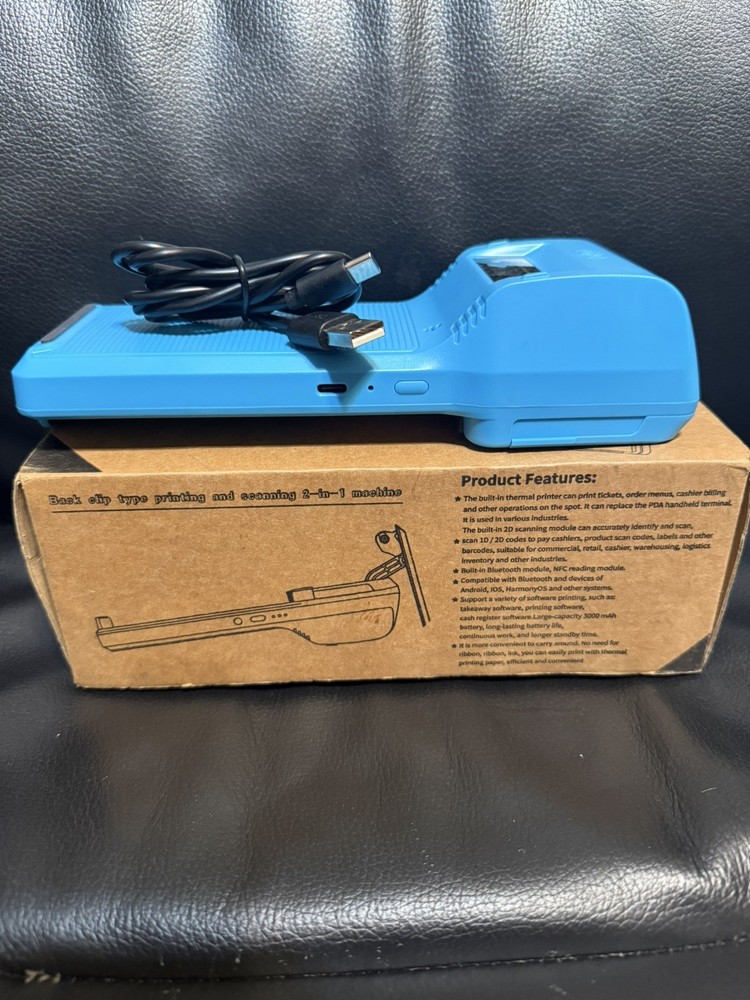 Symcode POS Printer Mobile Portable Back Clip Receipt Printer/Scanner (BLUE)