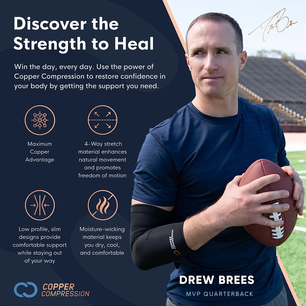 Copper Compression Recovery Shoulder Brace - Immobilizer for Torn Rotator Cuff,