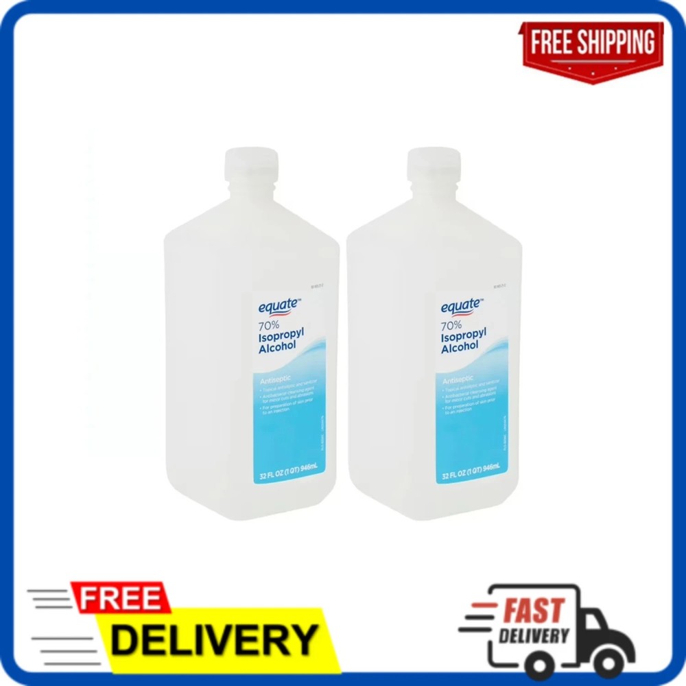 EQUATE 70 Isopropyl Rubbing Alcohol - 32oz (02 PACK)