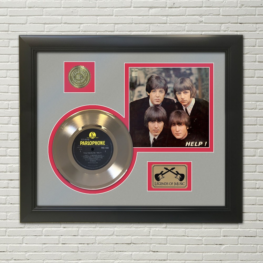 Beatles Help Framed 45 Picture Sleeve Record Display M4