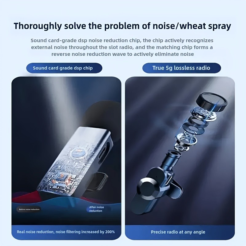 3 in 1 Mini Microphone for iPhone/Android/Camera Wireless Lavalier Microphone