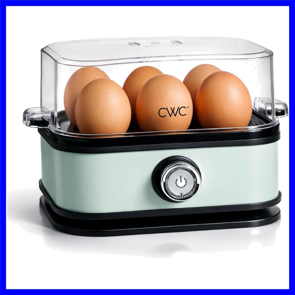 6-Egg Capacity Egg Cooker – For Soft, Medium, Or Hard-Boiled Eggs, Rapid Cook...