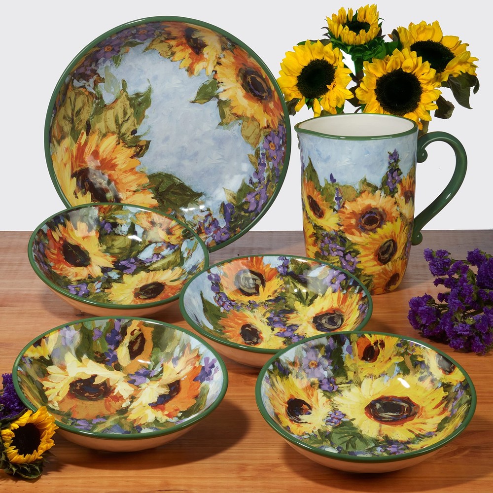 Certified International Sunflower Bouquet Rectangular Platter, 16" x 12"