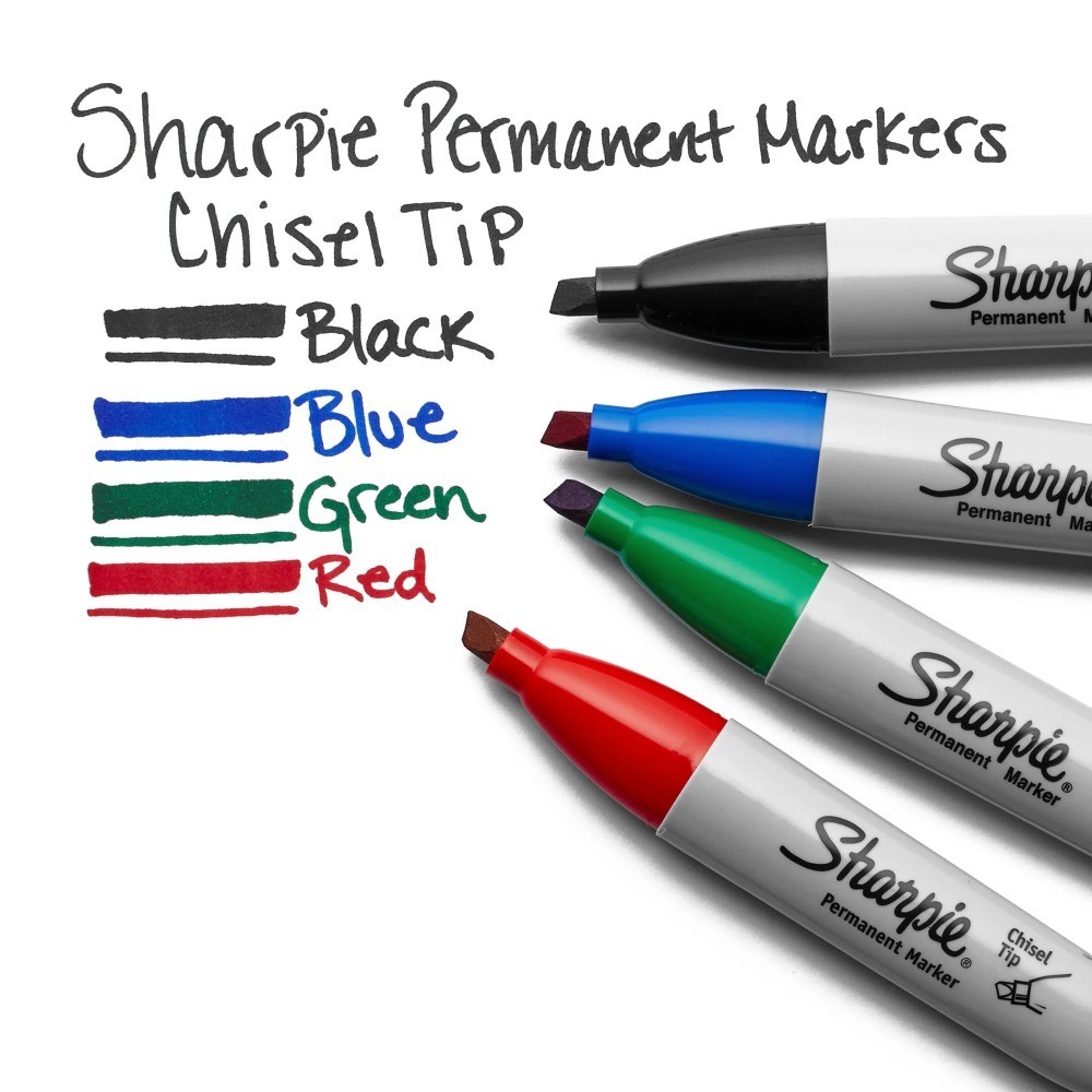 King Size Permanent Markers Chisel Tip for Poster Boards 4 Count 3 Pack