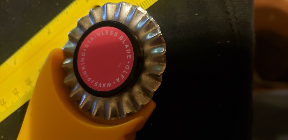 Olfa Pinking Cutter yellow Stainless blade Used