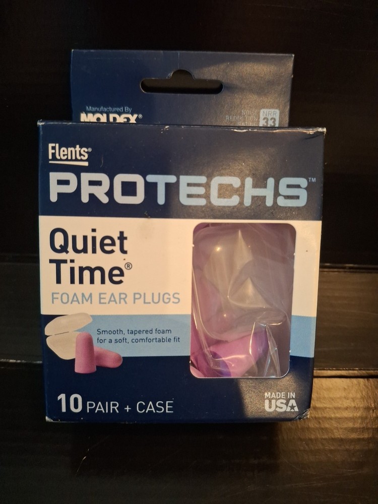 Protechs Quiet Time Foam Ear Plugs, 10 Pair + Case (H)
