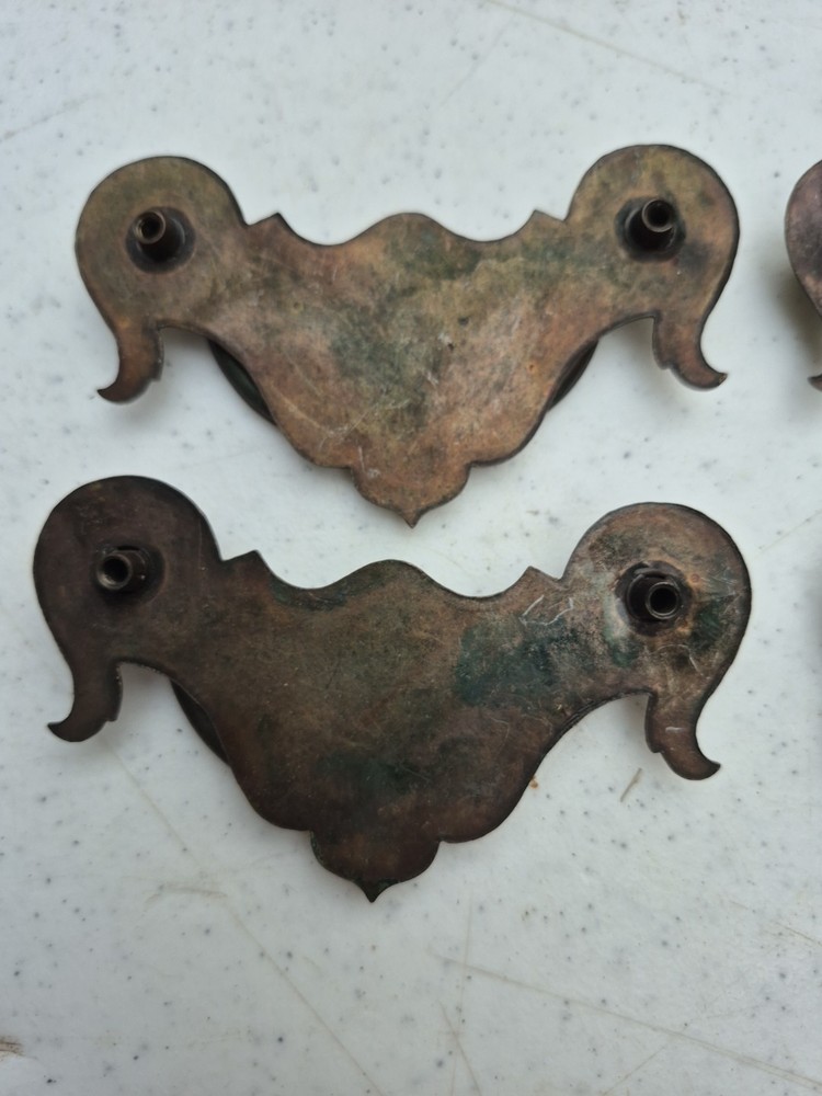 Four Vintage Drawer Pulls Batwing Style