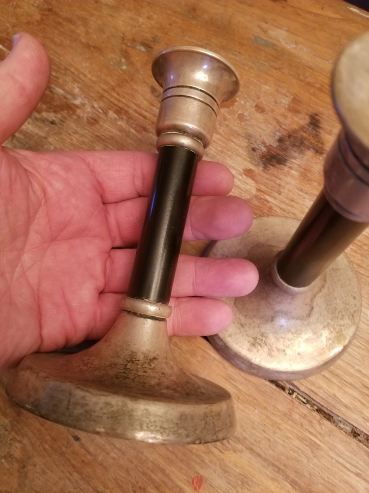 2 Vintage Antique Candlestick Holders