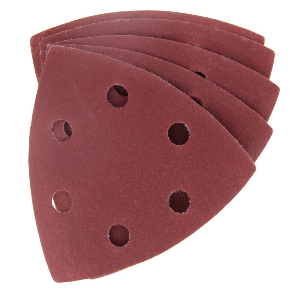 40~2000#6 Holes Flocking Sanding Pads Grinder Hook Loop Grit Triangle Sandpaper