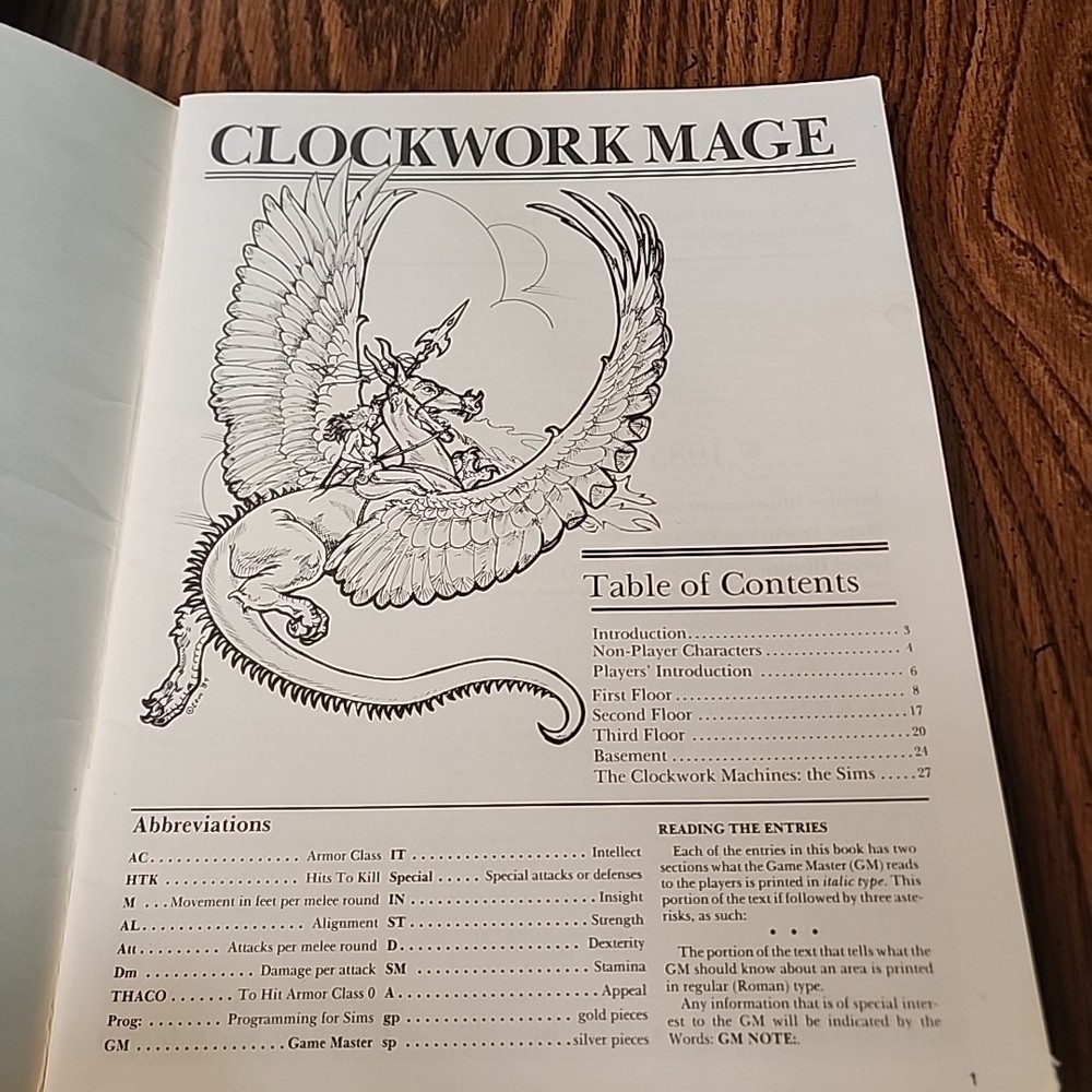 AD&D 1e Clockwork Mage Role Aids 728 Adventure (level 2-5)