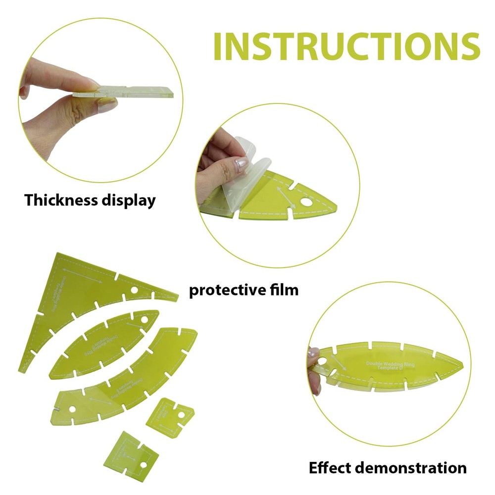 5PC Quilting Templates Set, DIY Sewing & Quilting Ruler Kit, Multi - Function...