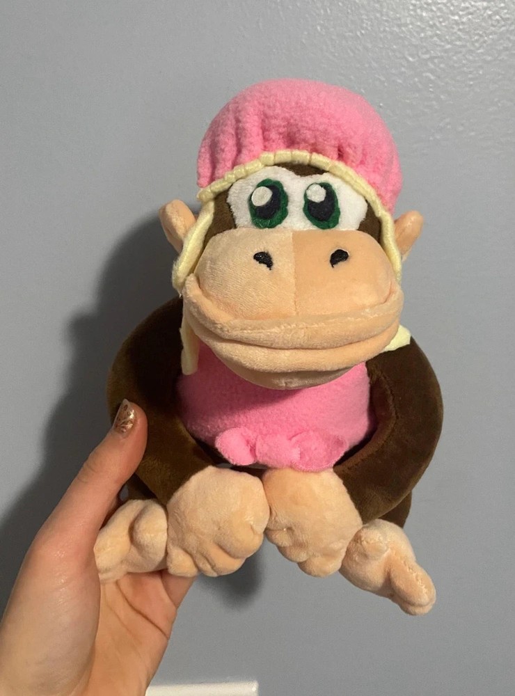 8" Dixie Kong Handmade Mario DK Monkey Plush Stuffed Animal Custom
