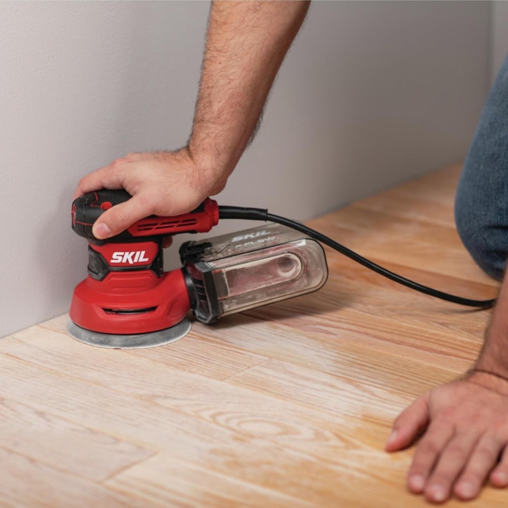 Compact 5” Random Orbital Sander for Fine Finishes - 3 Sanding Sheets Included