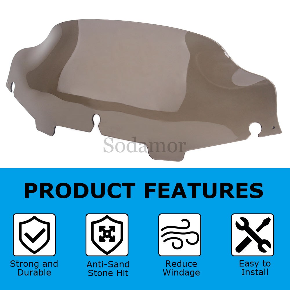 For Harley Touring Electra Glide FLHTC 1996-2013 6" Wave Windscreen Windshield