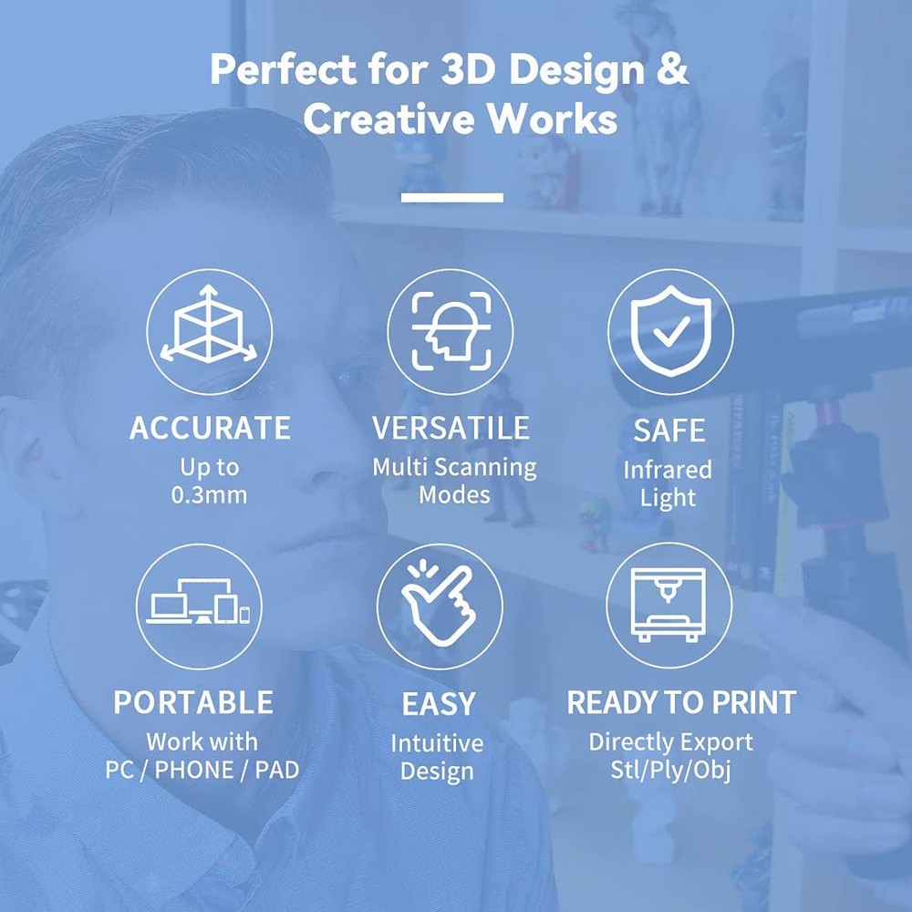 Revopoint POP 3D Scanner High Precision Handheld Scanner for Printing w/ Tripod