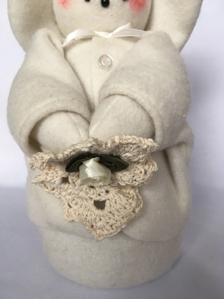 Snowman Snowgirl Primitive 9.5" Weighted Bottom