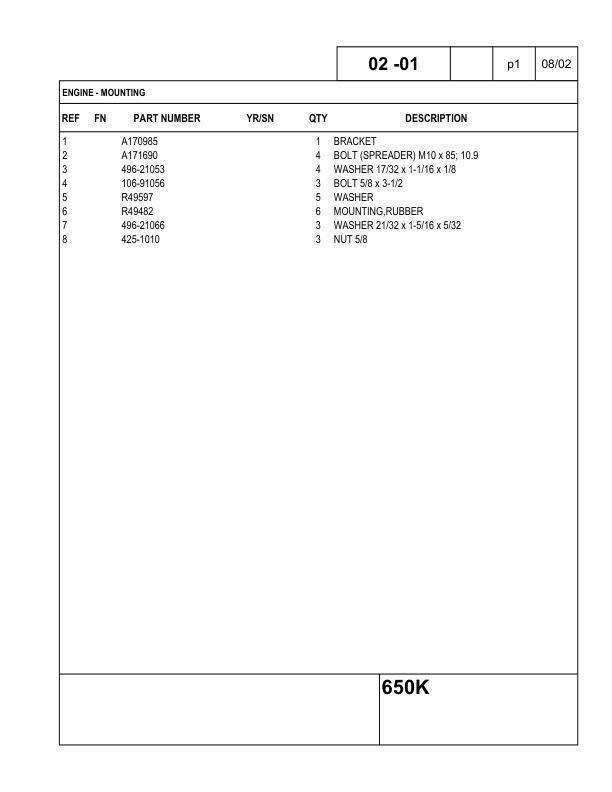 Case 650K Crawler Dozer Parts Catalog Manual Exploded View Diagrams Book