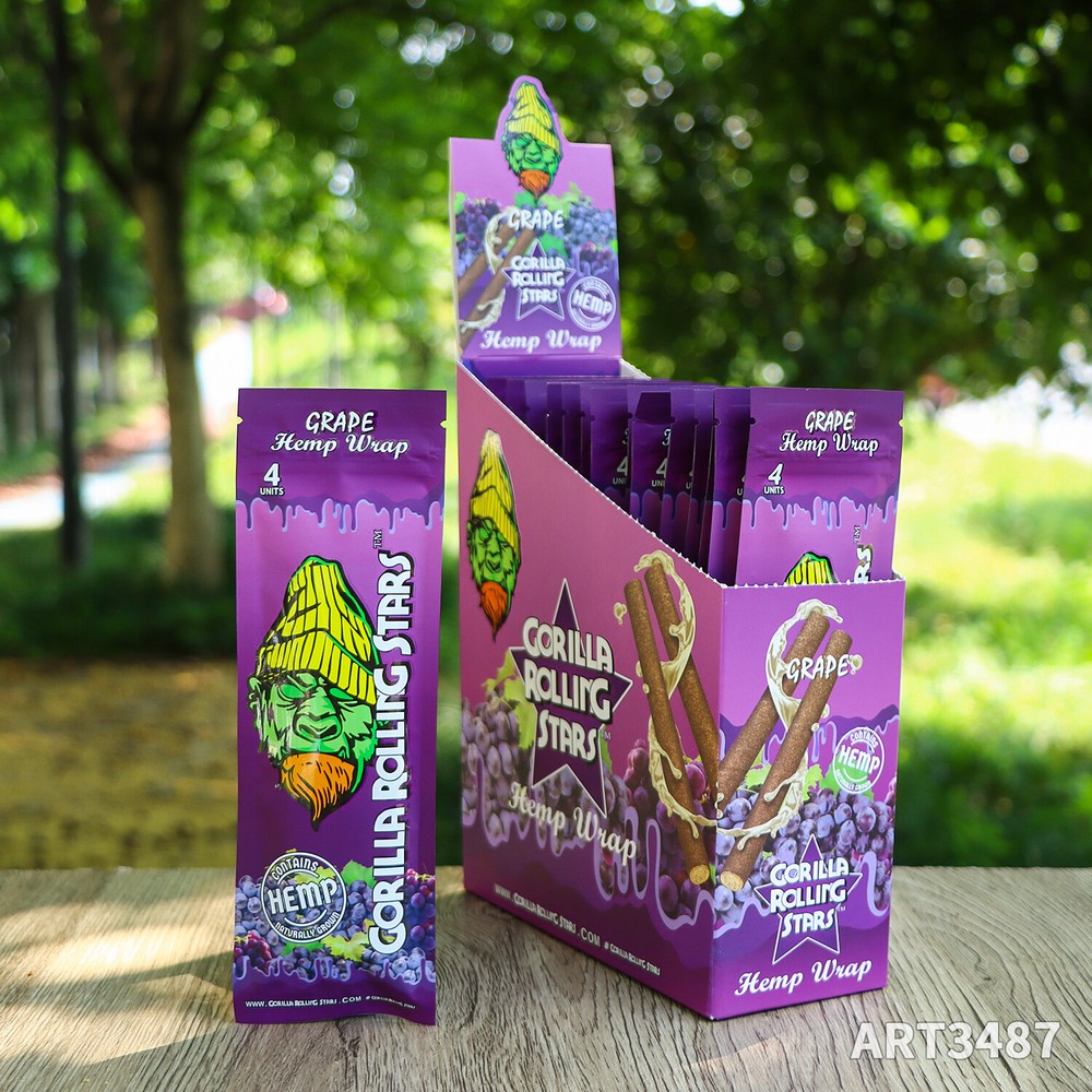 (15 packs/box) Grape Flavored Cigar Rolling Papers 110mm Large Cigar Rollers