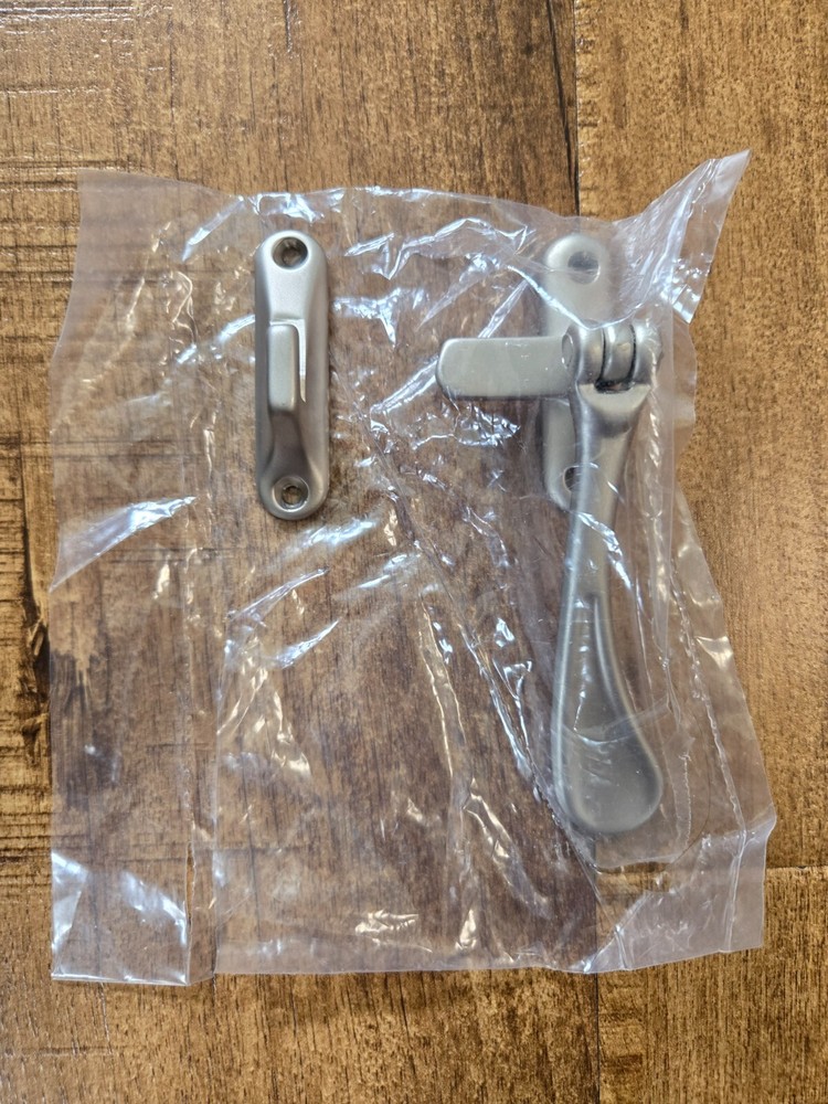 Flat Handle Window Casement Latch Set Silver Plated Right or Left Installation