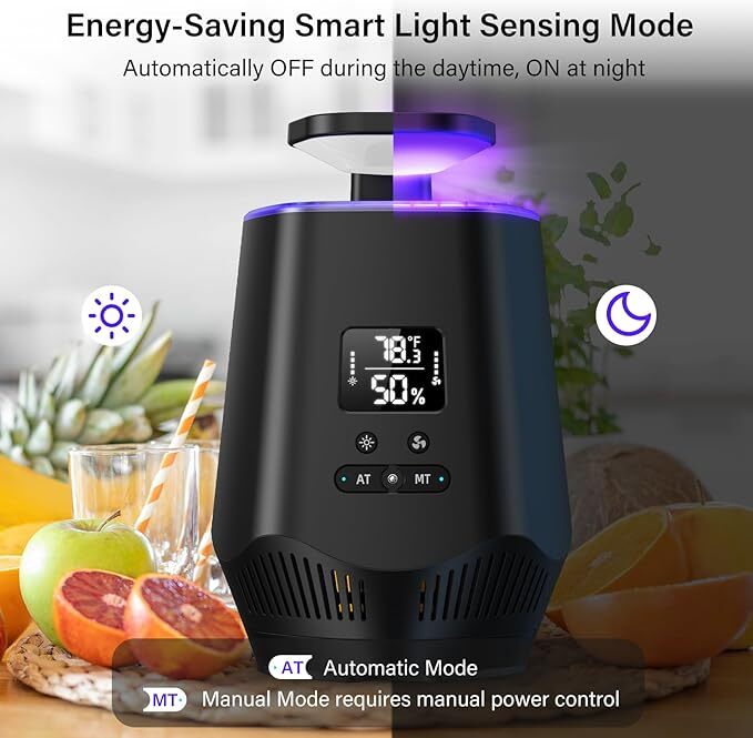 Fooxem Fruit Fly Traps Smart Flying Insect Temperature Sensor IT10 - BLACK