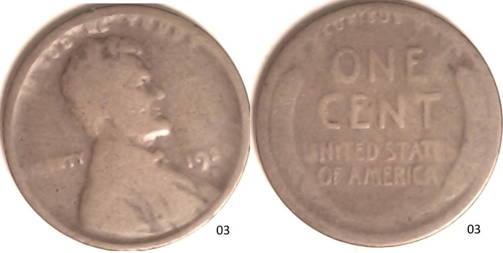 1920 D Lincoln Wheat Cent Rotated Dies - ERROR